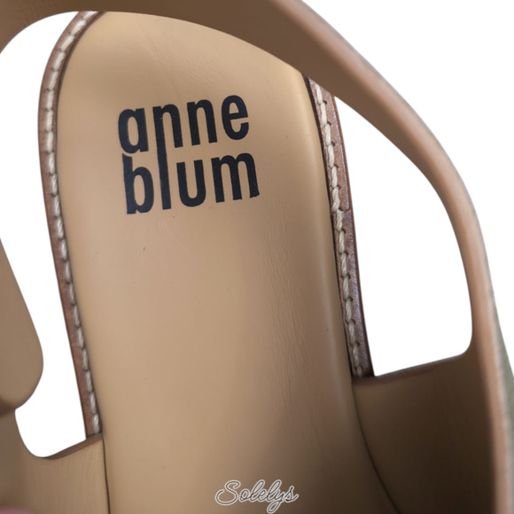 Anne Blum Sofia US 11 EU 42 Wooden Platform Suede Cross Strap Sandal Olive Green - Picture 10 of 11